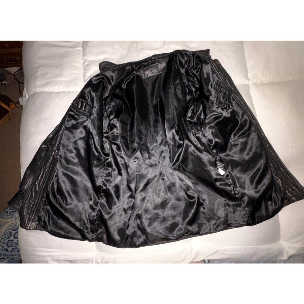 Georgetown Leather Design VTG 90s Black Mens Jacket Genuine Leather Coat M - Picture 8 of 15